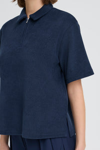 ICHI Kate Corduroy Top - Navy