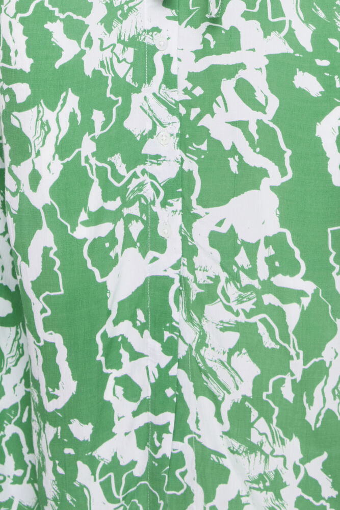 ICHI Regine Floral Dress - Green Print