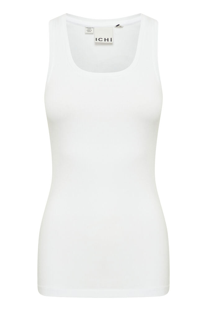 ICHI Zola Plain Tank Top - White