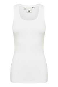 ICHI Zola Plain Tank Top - White