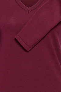 ICHI Luls V-Neck - Burgundy