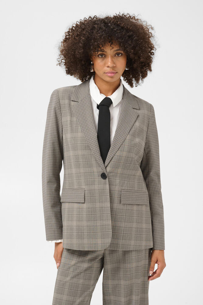 CULTURE Celena Check Blazer - Grey