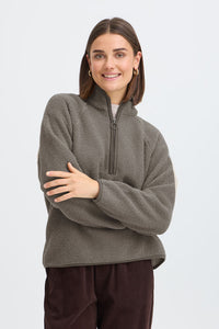 FRANSA Tenya Half Zip Fleece - Brown