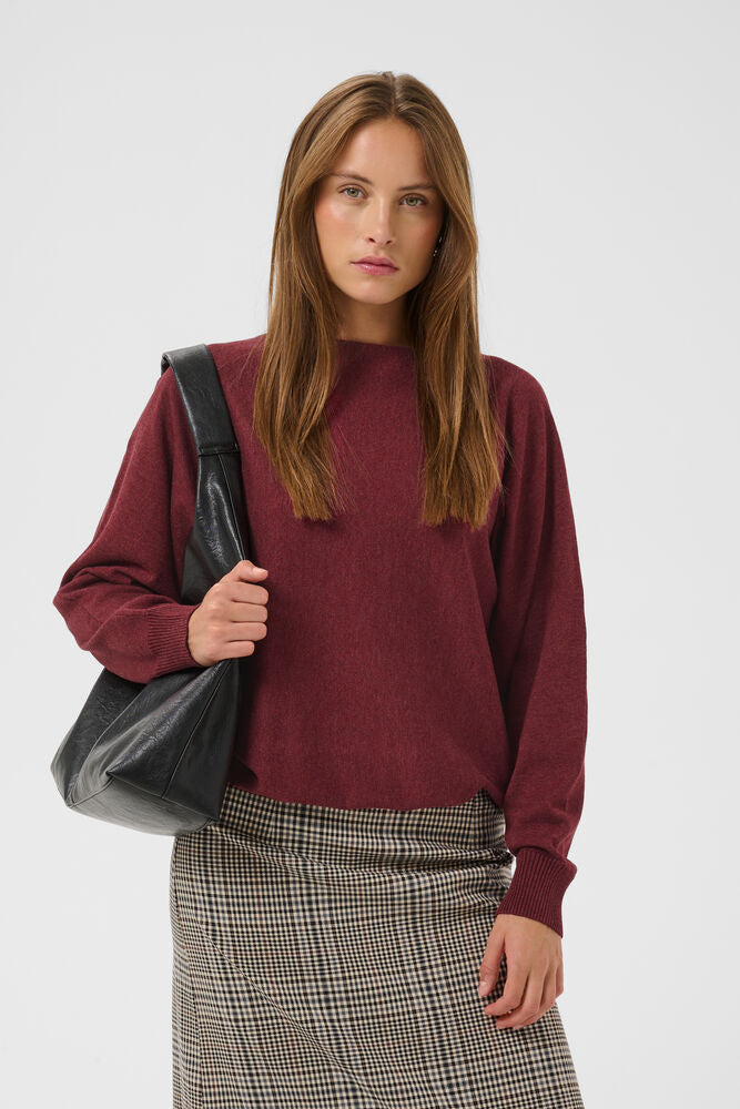 CULTURE Annemarie Batwing Jumper - Chocolate Truffle
