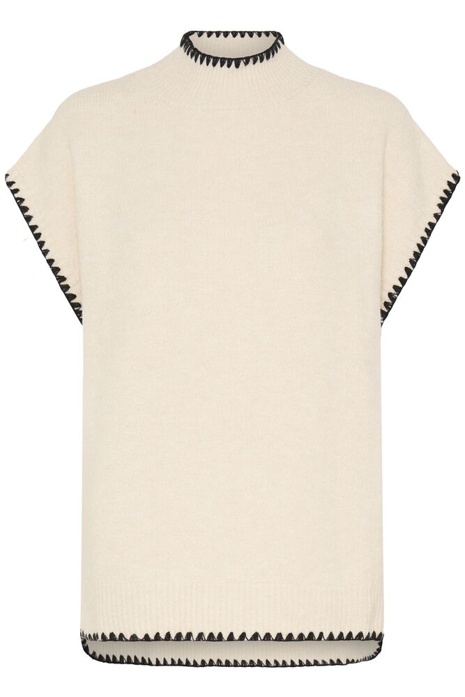 ICHI Sleeveless Jumper - Cream