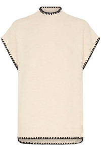 ICHI Sleeveless Jumper - Cream