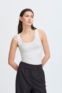 ICHI Zola Plain Tank Top - White