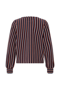 ICHI Liomo Long Sleeve Top - Brown Stripe