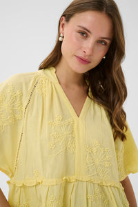CULTURE Jalia Textured Blouse - Lemon