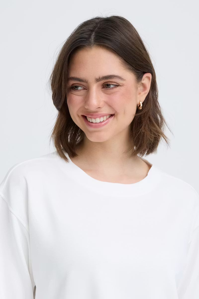 FRANSA Aurora Half Sleeve Sweatshirt - Whisper White