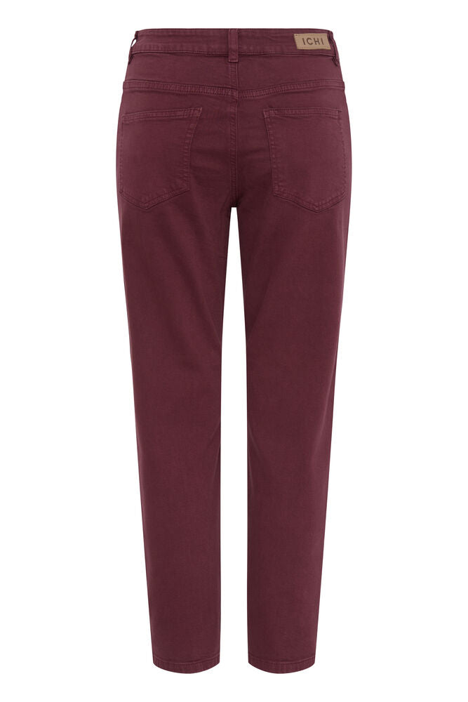 ICHI Ziggy Raven Cropped Jeans  - Burgundy