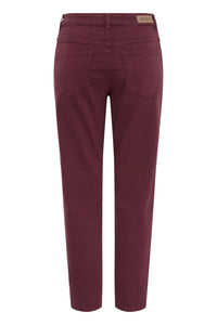ICHI Ziggy Raven Cropped Jeans  - Burgundy