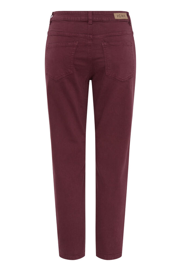 ICHI Ziggy Raven Cropped Jeans  - Burgundy