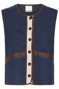 ICHI Sleeveless Jacket - Navy