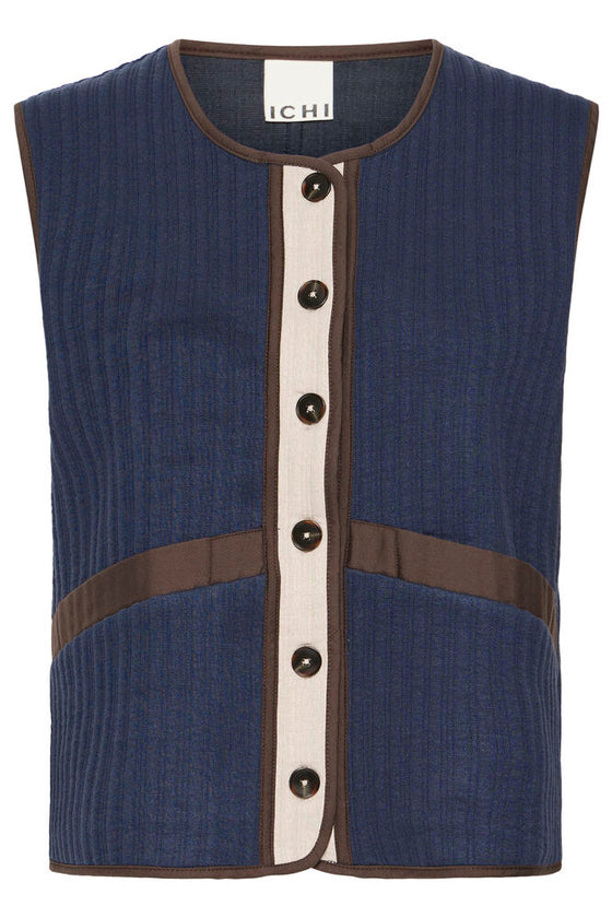 ICHI Sleeveless Jacket - Navy