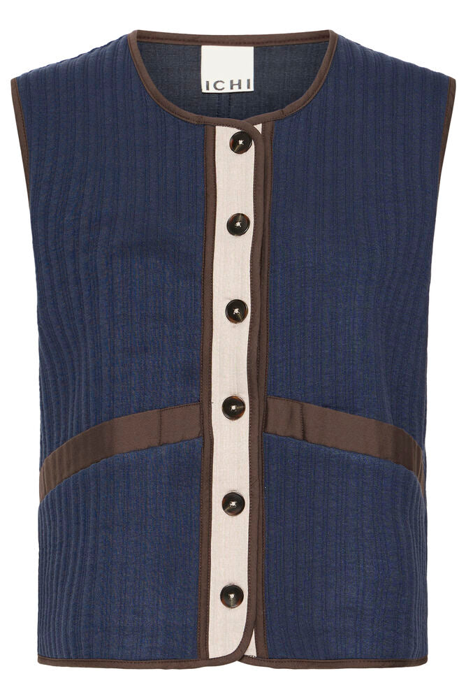ICHI Sleeveless Jacket - Navy