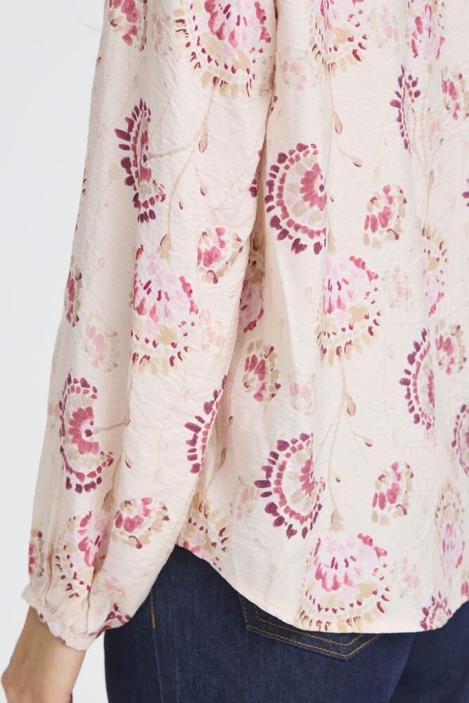 FRANSA Kalia Floral V-Neck Blouse - Pink Print