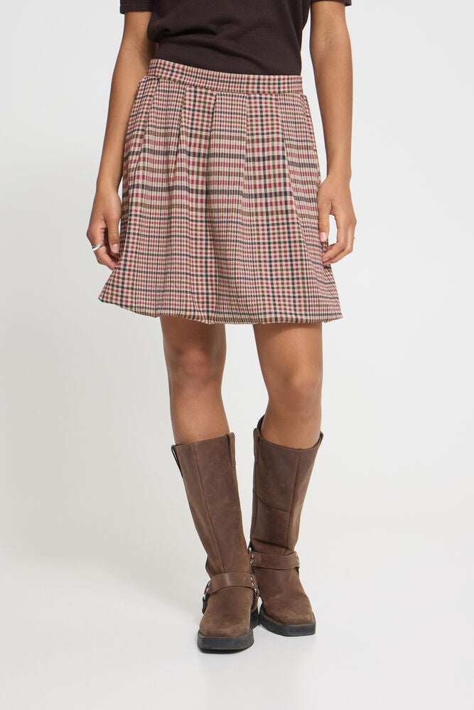 ICHI Kate Check Short Skirt