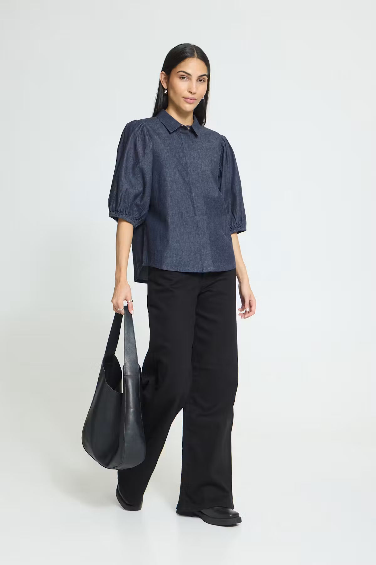 ICHI Borgie Shirt - Dark Denim