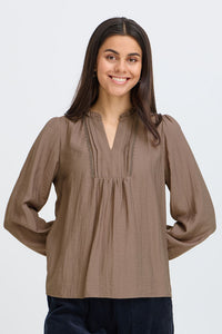 FRANSA Gida Blouse - Driftwood