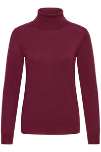 ICHI Luls Turtleneck Jumper - Burgundy