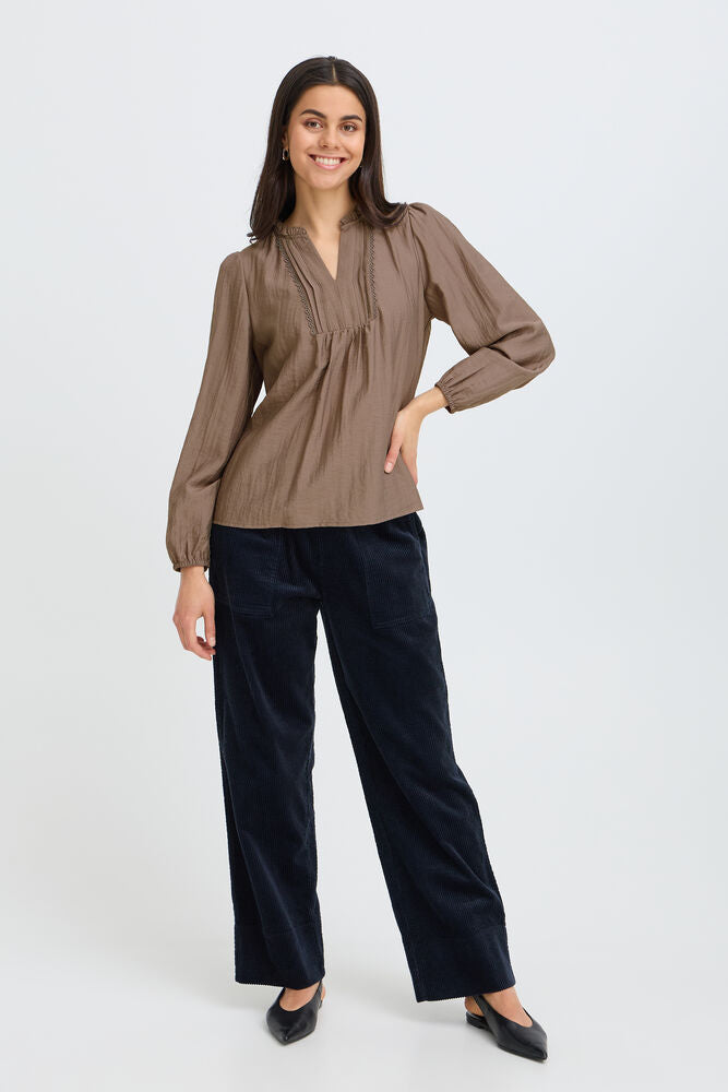 FRANSA Gida Blouse - Driftwood