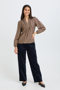 FRANSA Gida Blouse - Driftwood