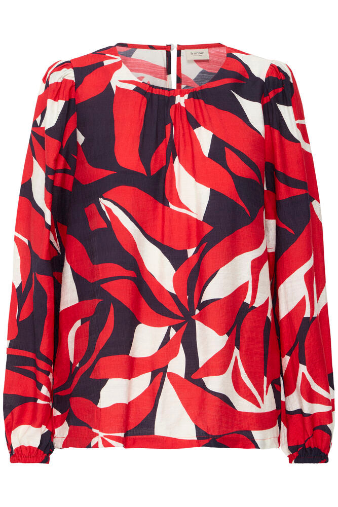FRANSA Ariana blouse - Red Print