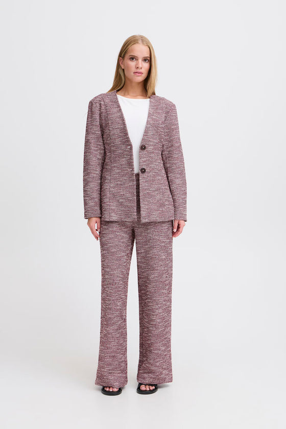 ICHI Ruti Checle Blazer - Pink Berry