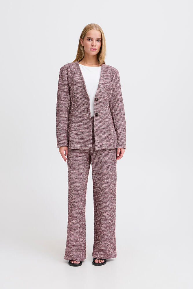 ICHI Ruti Checle Blazer - Pink Berry