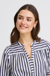 FRANSA Donnie Striped Blouse - Navy