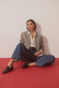 CULTURE Celena Check Blazer - Grey