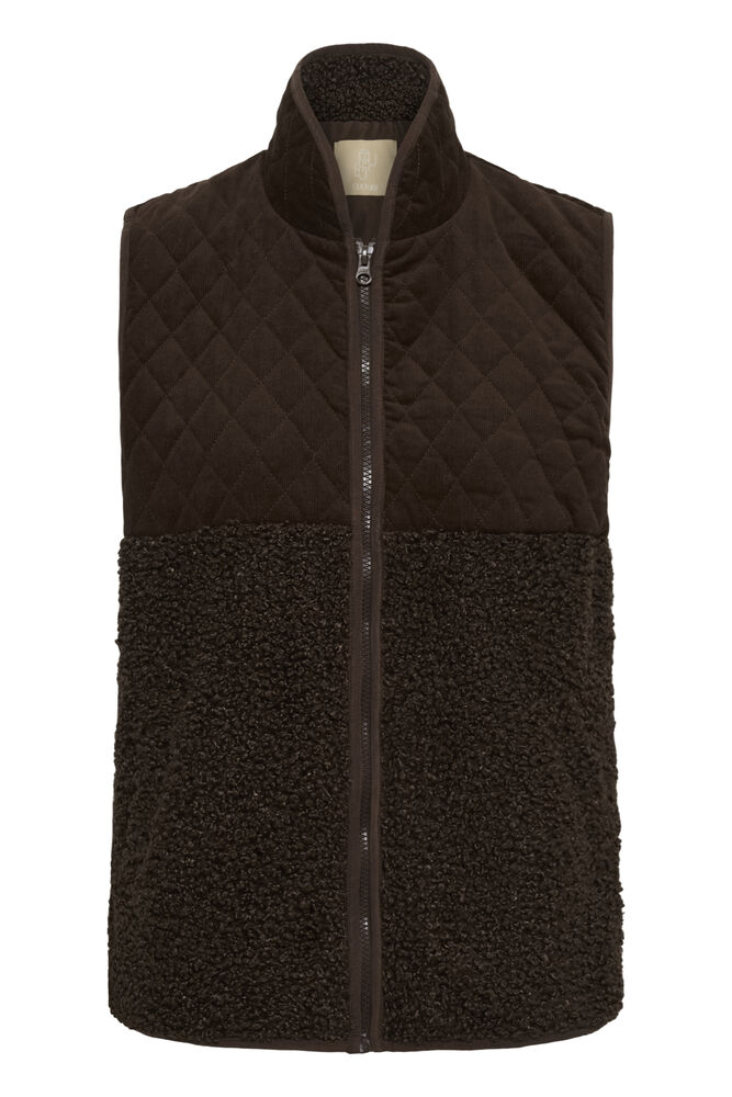 Culture Lenia Textured Gilet - Brown