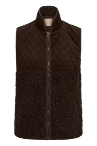 Culture Lenia Textured Gilet - Brown