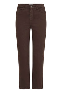 ICHI Ziggy Raven Cropped Jeans - Coffee Bean
