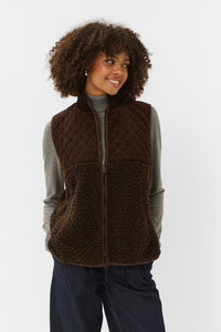 Culture Lenia Textured Gilet - Brown