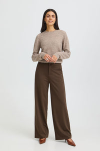 FRANSA Wide Leg Trouser - Brown