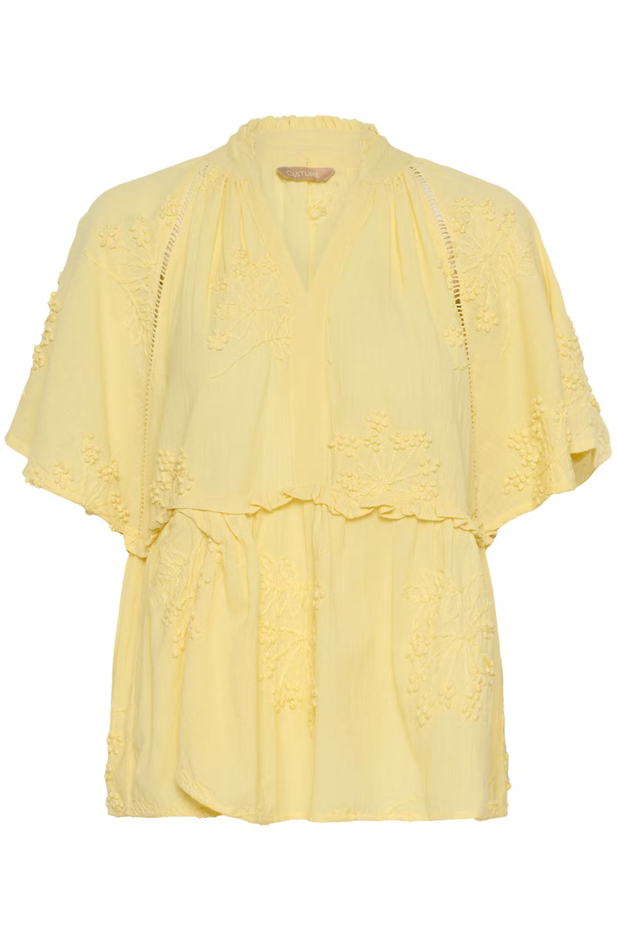 CULTURE Jalia Textured Blouse - Lemon