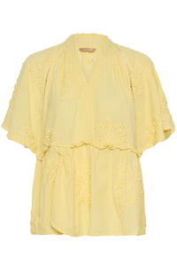 CULTURE Jalia Textured Blouse - Lemon