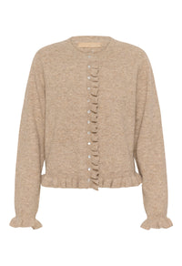 CULTURE Julietta Ruffle Cardigan - Beige