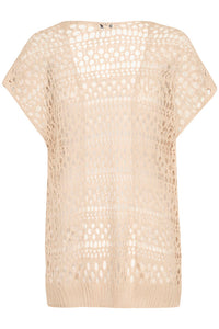 Beige crochet top on a white background