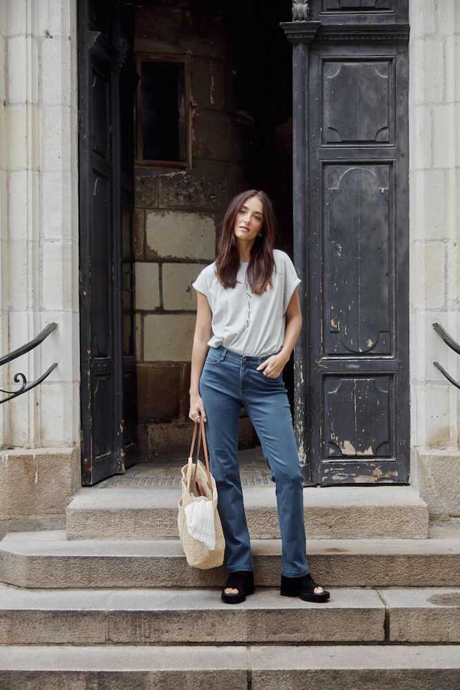 FRANSA Luxe Straight Jeans - Mid Blue