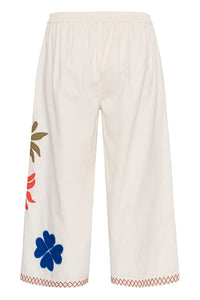 CULTURE Chrestella Embroidery Cropped Pants - Print