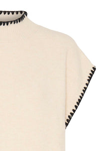 ICHI Sleeveless Jumper - Cream