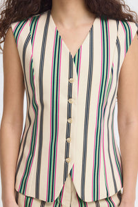 ICHI Kate Striped Waistcoat