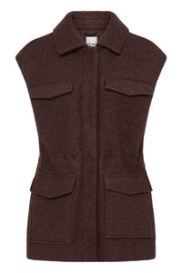 ICHI Stipa Waistcoat - Brown