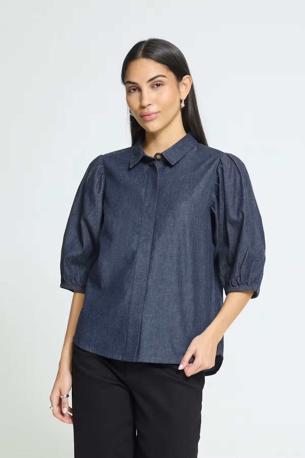 ICHI Borgie Shirt - Dark Denim