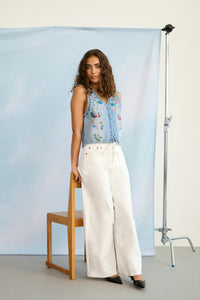 CULTURE Tali Ami Wide Leg Jeans - White