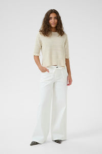 CULTURE Tali Ami Wide Leg Jeans - White
