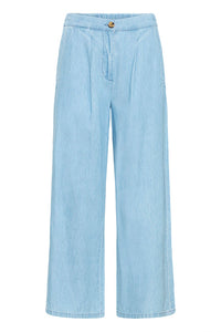 ICHI Barcy Carrot Leg Pants - Light Blue